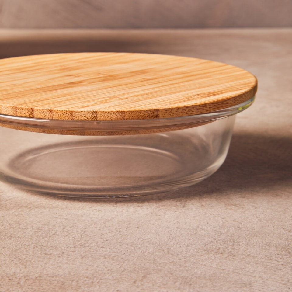 image 1 of Freska 400ml Glass Container With Bamboo Lid