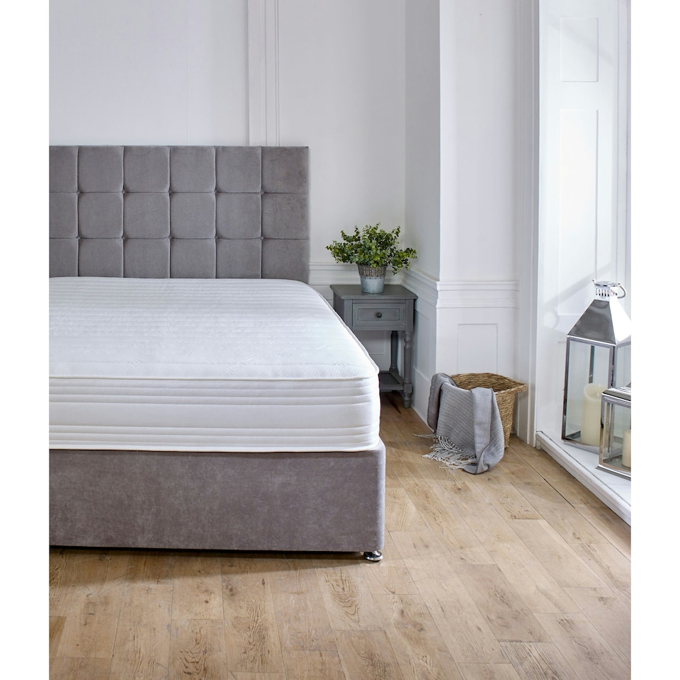 image 1 of Straight Line Hybrid Mattress - Memory Foam & Spring Support | White | Double