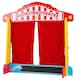 image 1 of Bigjigs Toys Wooden Table Top Theatre, With Red Silk-Effect Curtains & Chalkboard