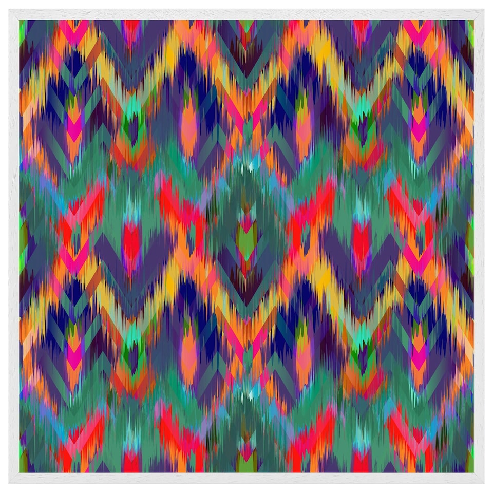 image 1 of Abstract ethnic ikat pattern (Picture Frame) White | XL