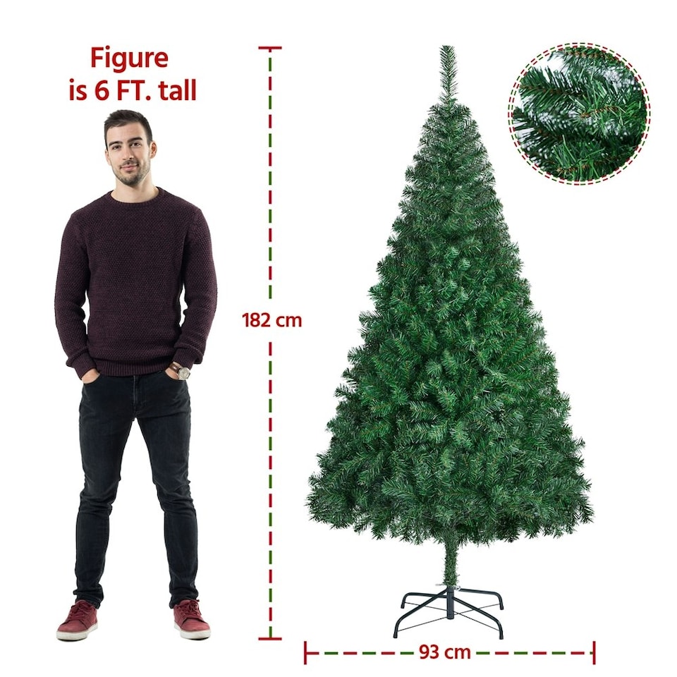 image 1 of Yaheetech 182cm Realistic Artificial Fir Christmas Tree