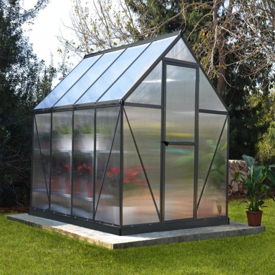 image 1 of Greenhouse Mythos 6 x 8 - Polycarbonate - L247 x W185 x H208 cm - Grey