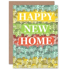 Colourful Rows of Houses New Home Card