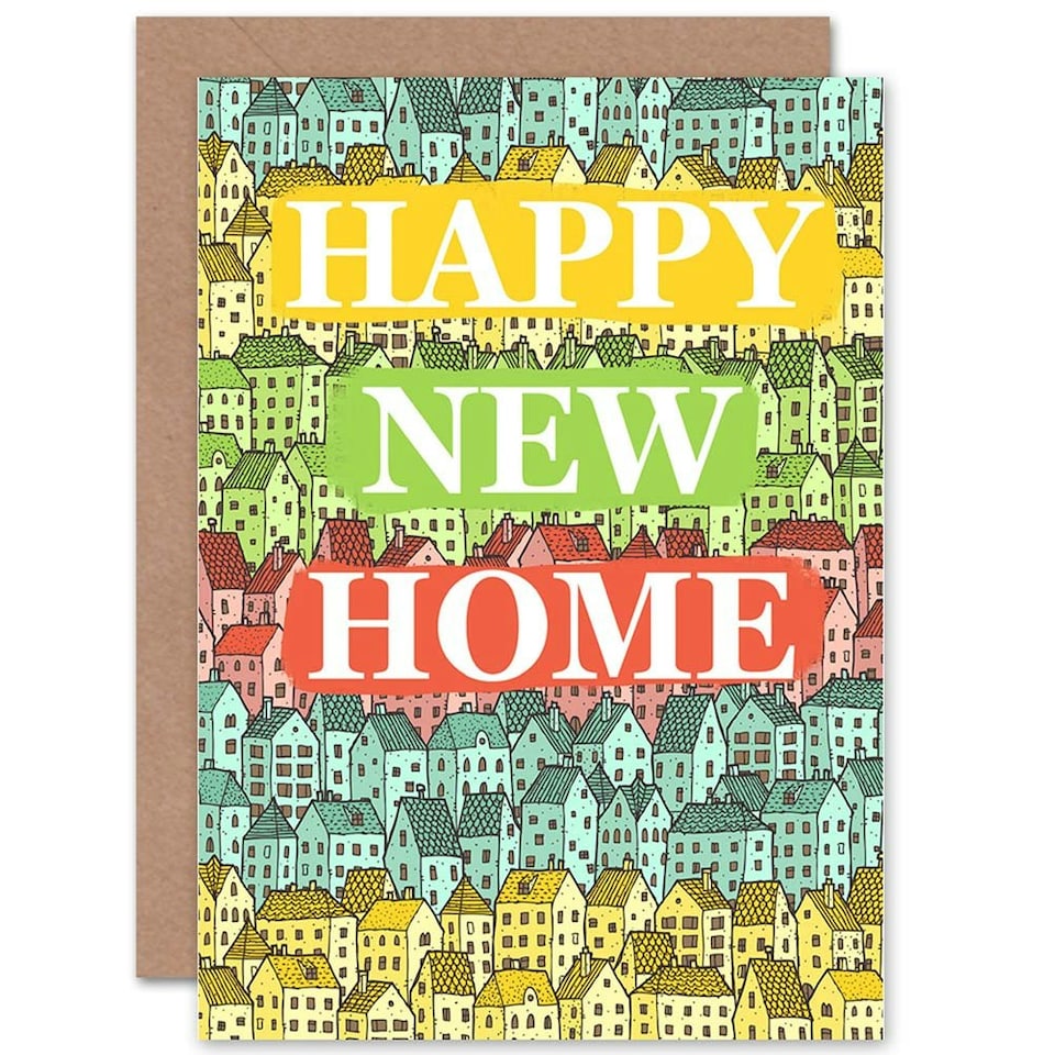 image 1 of Colourful Rows of Houses New Home Card