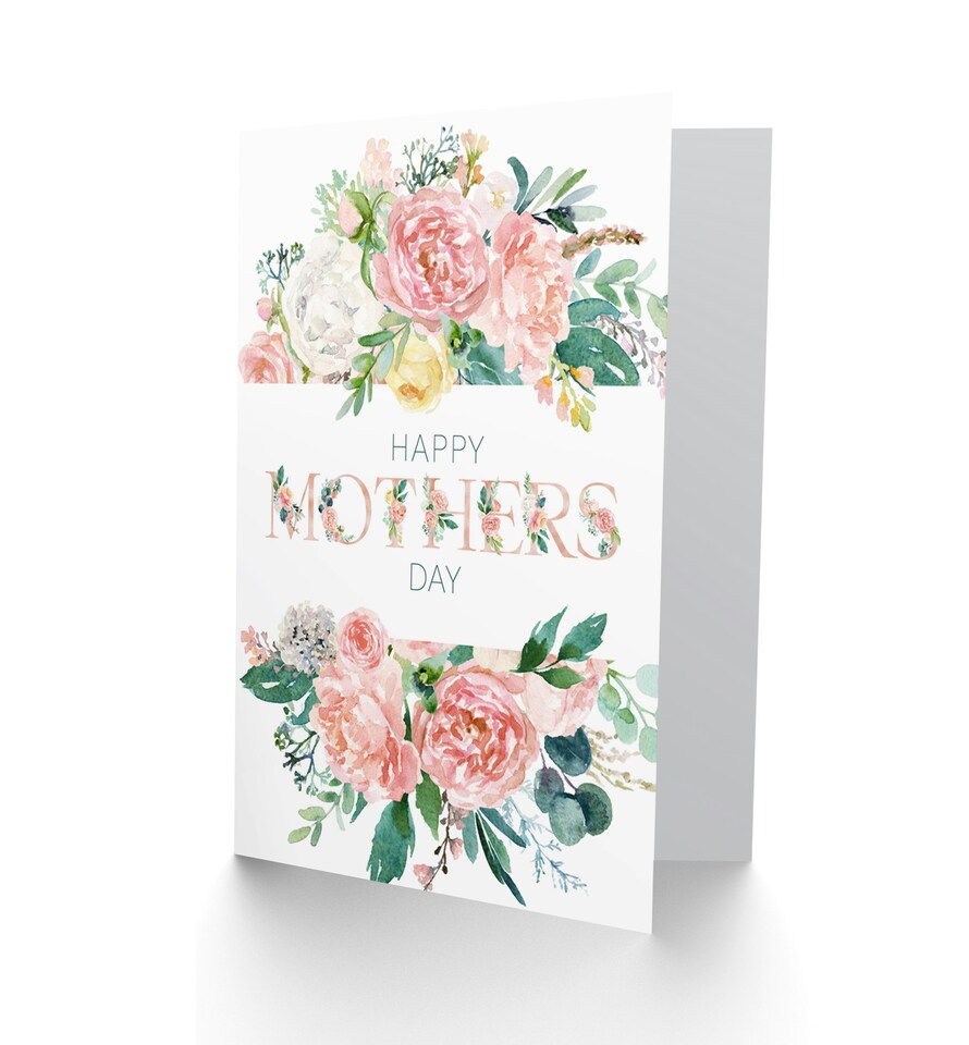 image 1 of Mothers Day Card Watercolour Flower Bouquet Mum Card