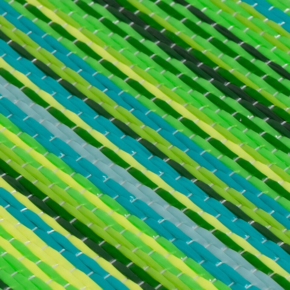 image 1 of The Rugs Rainbow Collection Reversible Weatherproof Outdoor Garden Patio Rug Striped | 1020