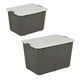 image 1 of 3 x 16L Grey Organic Multi Capacity Stackable Large Reinforced Storage Containers With Clip Lock Lids Grey