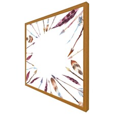 Watercolour boho chic with feathers and arrows (Picture Frame) Brown | Oak | L