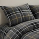image 3 of Thermal Flannelette Tartan Duvet Cover Set Warm Brushed Cotton Bedding | Grey | Super King