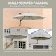 image 8 of Outsunny Sun Parasol with Vent, Wall Umbrella for Patio, Garden, Pool Grey | Light Grey