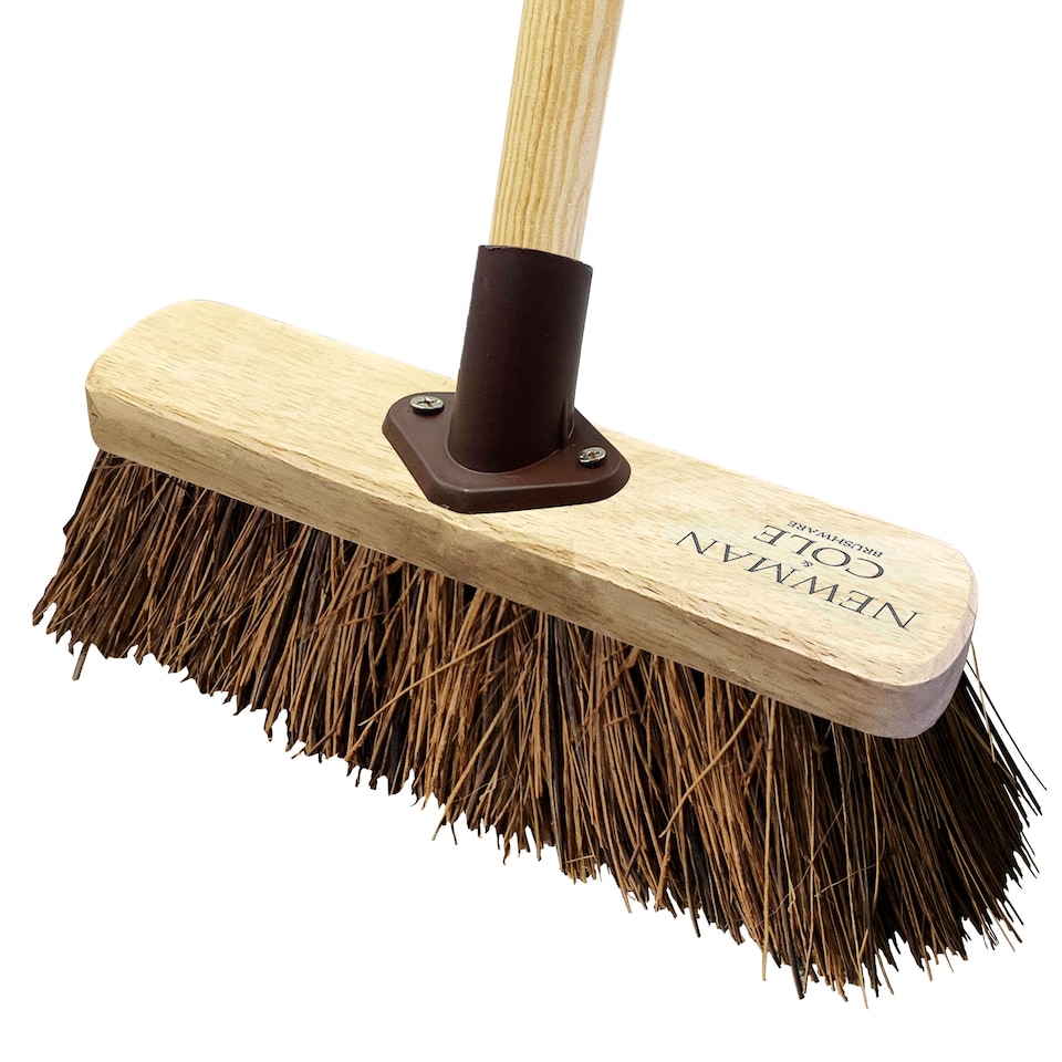 image 1 of Outdoor Broom 10" Yard Brush Heavy Duty Stiff Bristle Garden Sweeping Brush for Patio & Driveway | Brown | 1