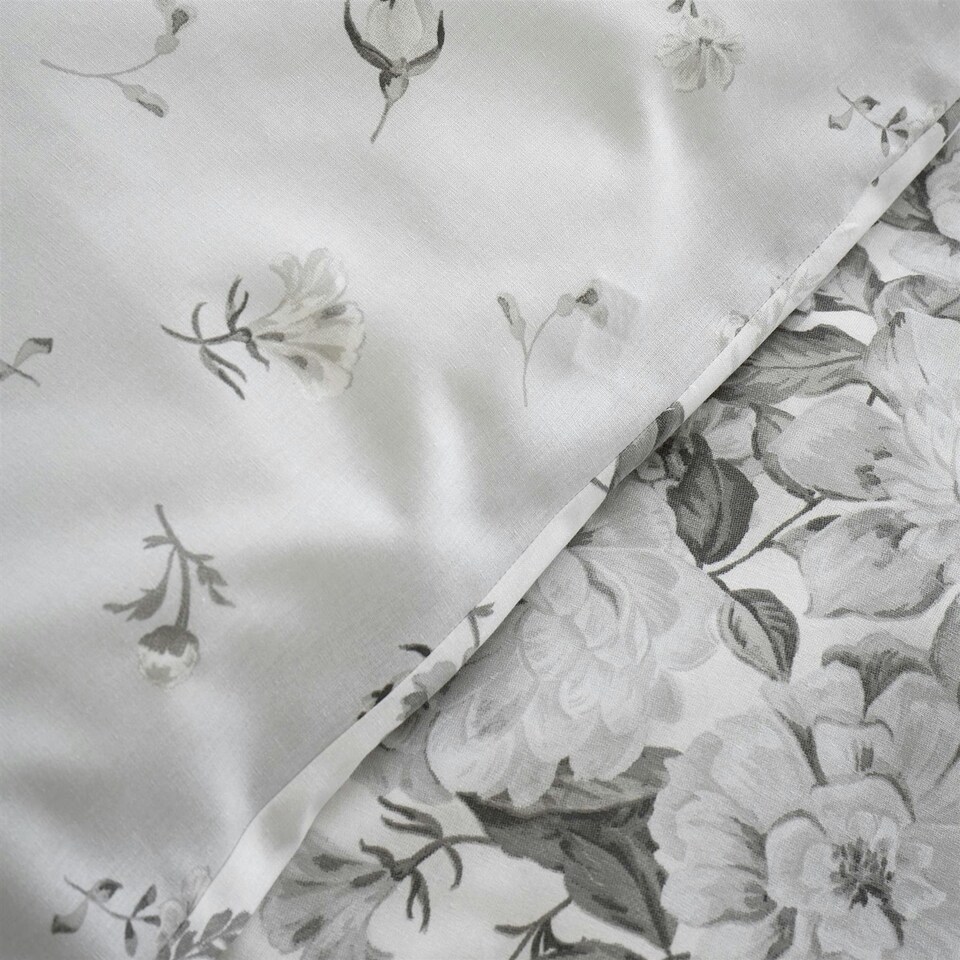 image 1 of Catherine Lansfield Elinda Floral Grey Duvet Cover Set Grey | Single