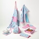 image 5 of Homescapes Cotton Birds and Flowers Pink Blue Tea Towels Set Of Three