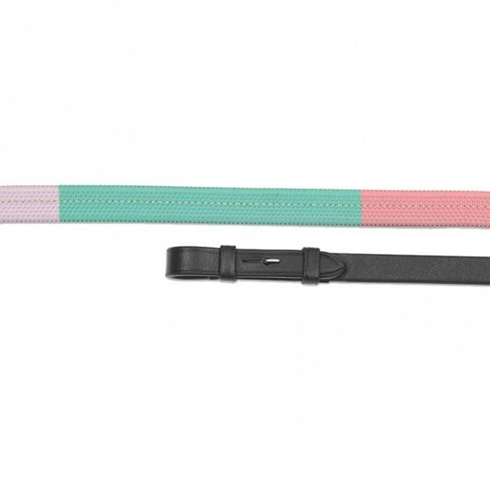 Aviemore Leather Training Horse Rubber Reins - Black - 48in x 0.6in
