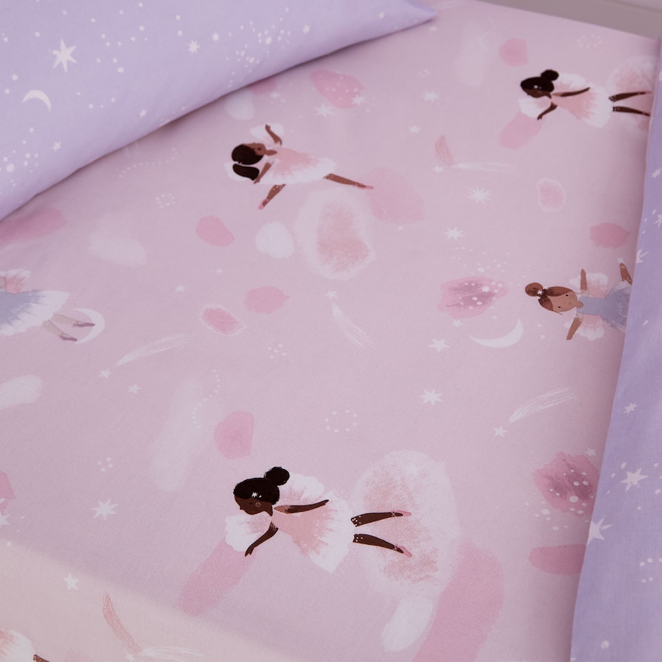 image 1 of Catherine Lansfield Dancing Fairies Fitted Sheet | Pink | Single