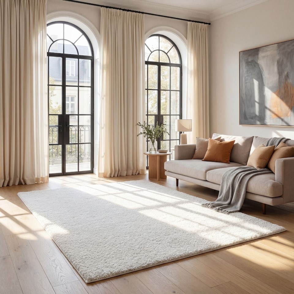 image 1 of The Rugs Myshaggy Collection Plain Soft High Pile Shaggy Floor Rugs and Runners Living Room Bedroom