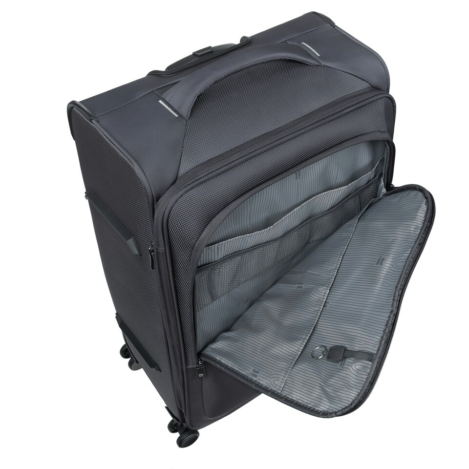 image 1 of IT Luggage Teleported Warm Charcoal Expandable 3pc Suitcase Set with TSA Lock Grey