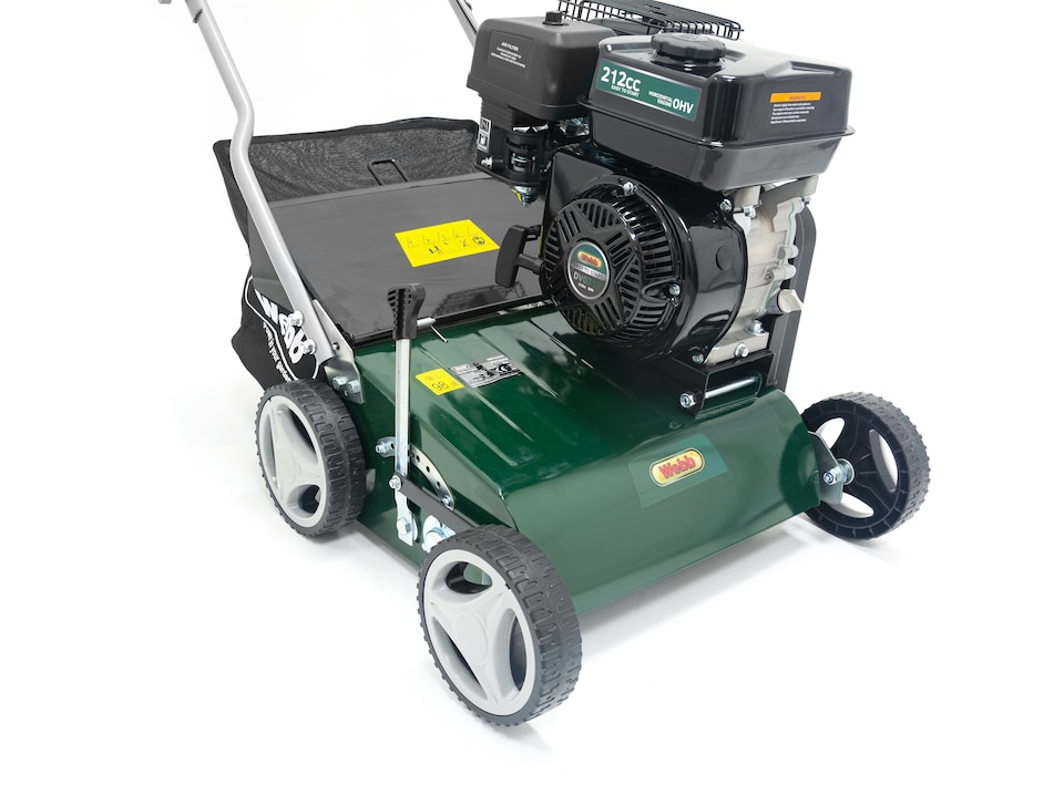image 1 of Webb WEPS400 4 Wheel Petrol Lawn Scarifier & Raker with 40cm Working Width, 8 Depths and 45L Collection Bag - 3 Year Guarantee