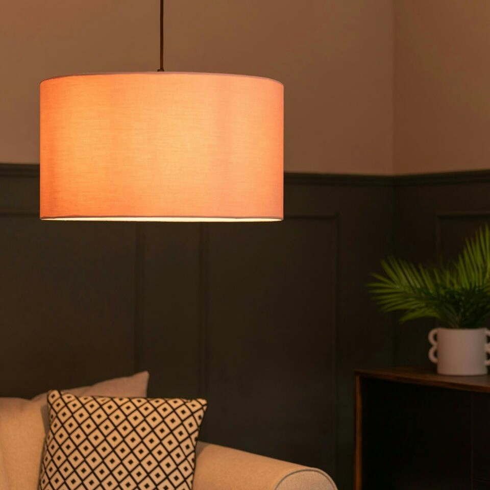 image 1 of ValueLights Reni Large Pink Fabric Pendant Shade