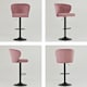 image 2 of Lakeland Furniture Hexham Pink Velvet Gas Lift Base Bar Stool