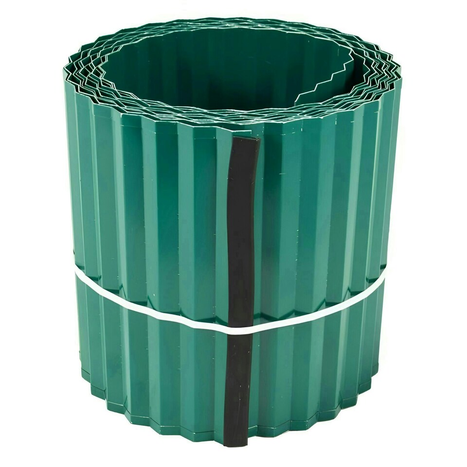 image 1 of Pack of 2 x 5m Galvanised Lawn Edging Rolls in Green Green