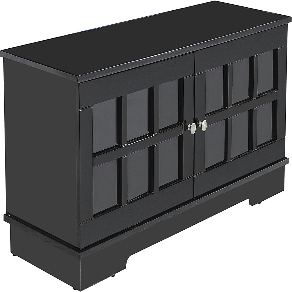 image 1 of MDA Designs Hamilton Black Freestanding Traditional TV Cabinet with Storage Elegant Classic Design for Flat Screen TVs up to 55" Black