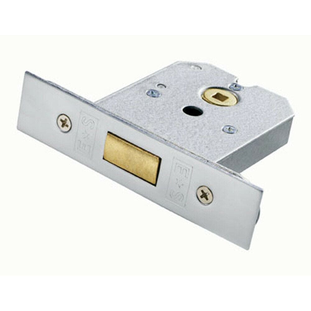 Loops Flat BS Deadbolt Lock 76mm Satin Chrome Plated Door Security Latch