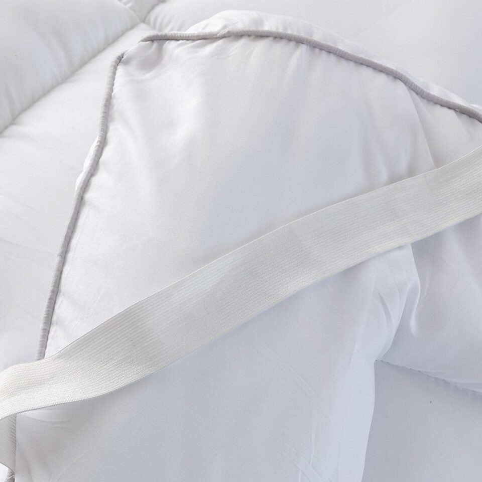 image 1 of 10cm Extra Thick Microfibre Soft Touch 4 Inch Mattress Topper White | King