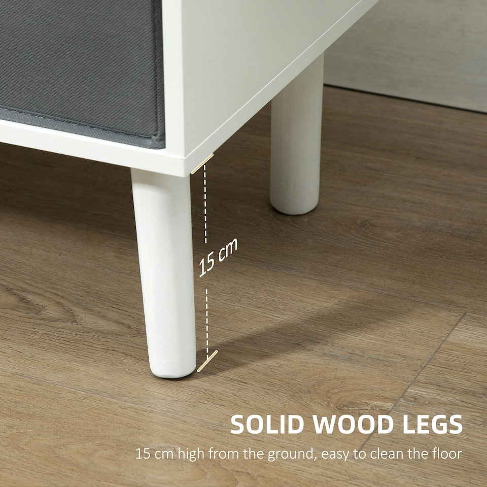 image 1 of HOMCOM Modern TV Cabinet Stand w/ Shelves & Drawers, Bedroom White & Grey