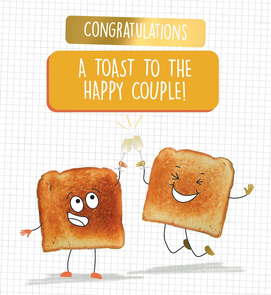 image 1 of A Toast To The Happy Couple! - Funny Wedding Card