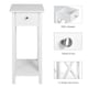 image 4 of Living and Home Wooden Slim Console Table with One Drawer- White