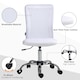 image 5 of Vinsetto Office Chair, Armless Desk Chair, Adjustable Computer Swivel Chair with Rolling Wheels and Mesh Back for Home Work Study, White