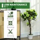 image 8 of Outsunny Set of 2 90cm Artificial Rose Tree, Fake Decorative Plant, Green