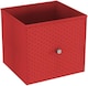 image 1 of Foldable Woven Fabric Storage Cube Box Drawer Insert Organiser Basket with Handle | Red | Red | Pack of 1 | 1