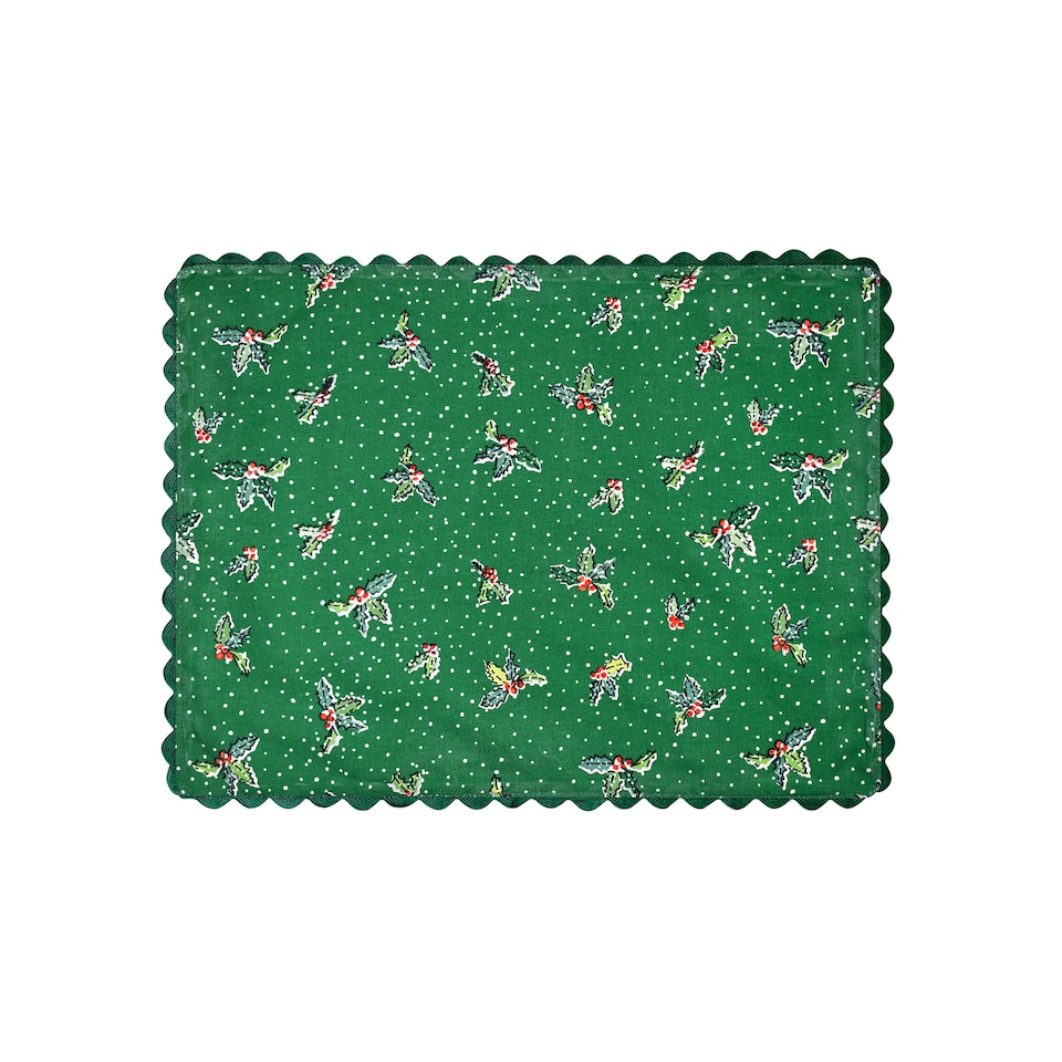 image 1 of Ulster Weavers Christmas Robins Placemat - 2 Pack Green