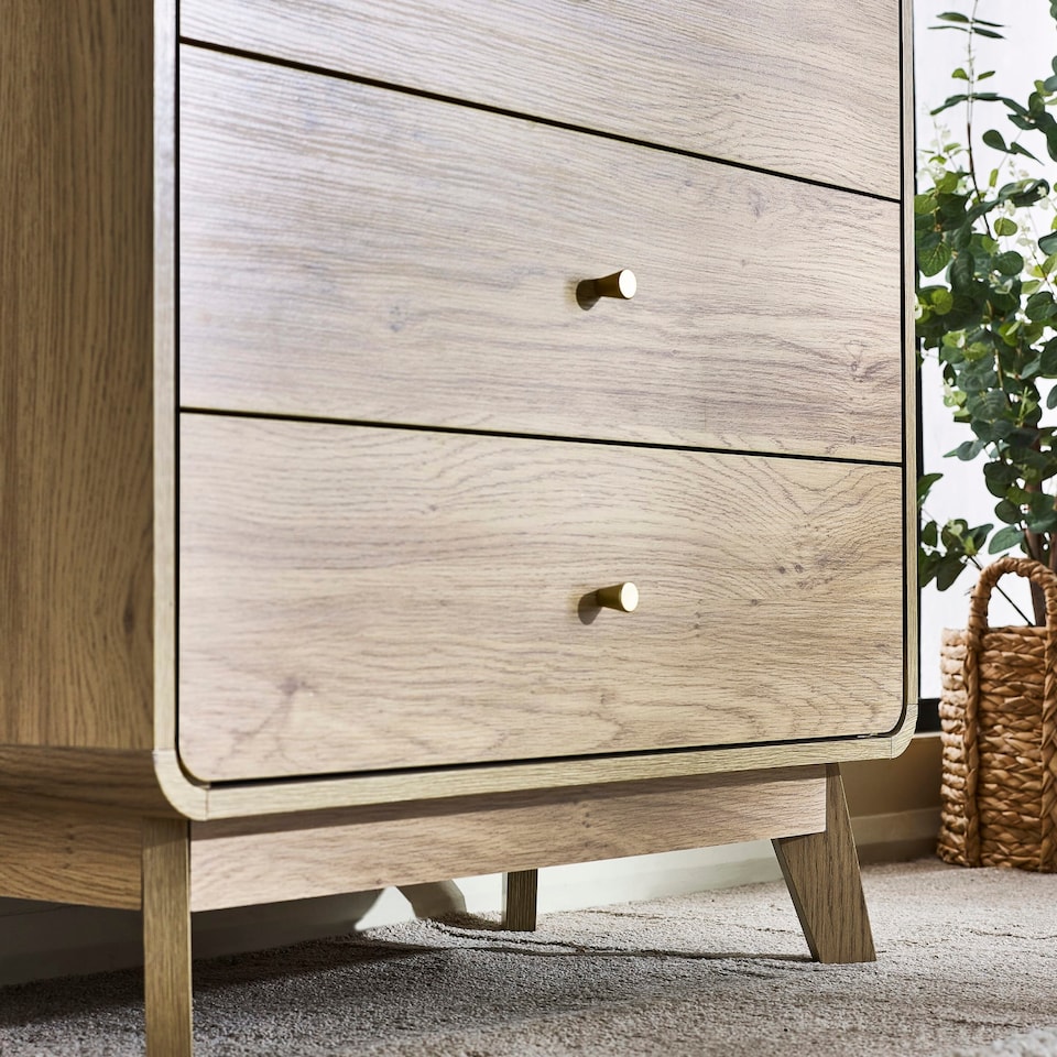 image 1 of Premium Freya 5 Drawer Chest - Beige