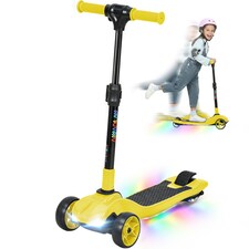 AIYAPLAY Electric Scooter for Age 6-10, 3 Wheel Foldable Kids Scooter | Yellow