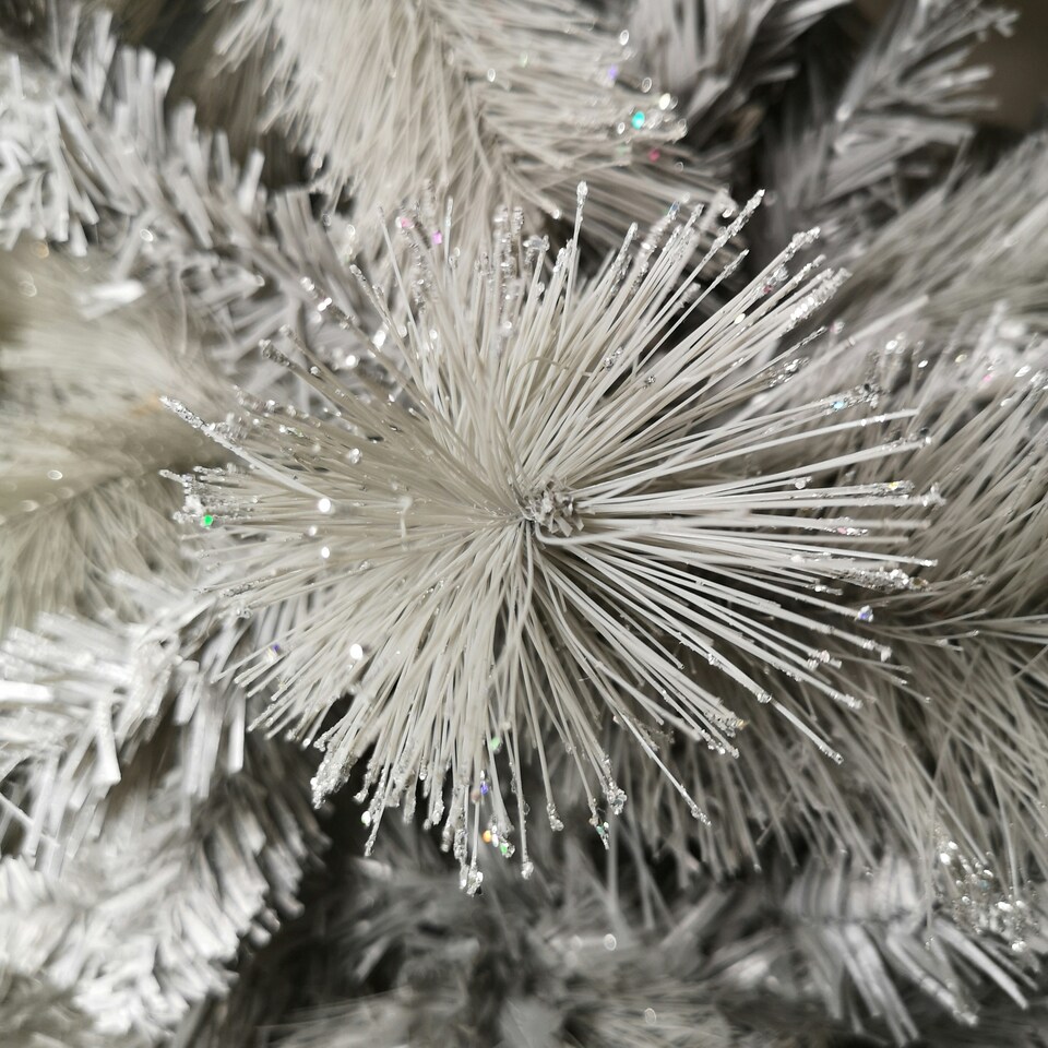 image 1 of Premier Indoor 7.5ft Silver Christmas Wrapped PVC Branches Tree Arch With 1070 Tips