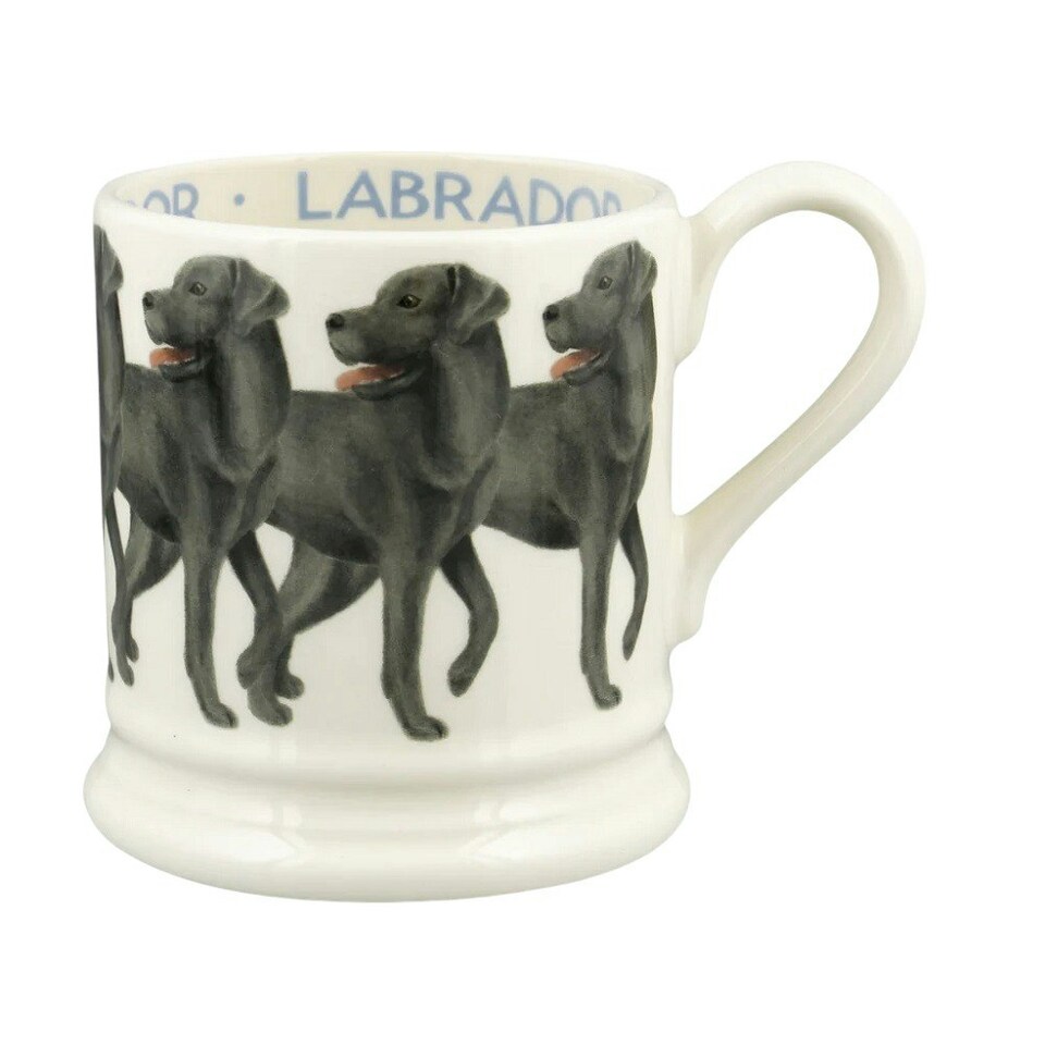 image 1 of Mug: 1 x 300ml Emma Bridgewater Black Labrador 1/2 Pint Mug, Ceramic White