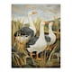 image 3 of Three Wild Geese Stylised Oil Grey Orange Black Framed Wall Art Print A4