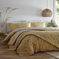 Yasmina Floral Soft Easy Care Bed Linen Bedding Duvet Cover Quilt Set With Pillow Case | Yellow | Single