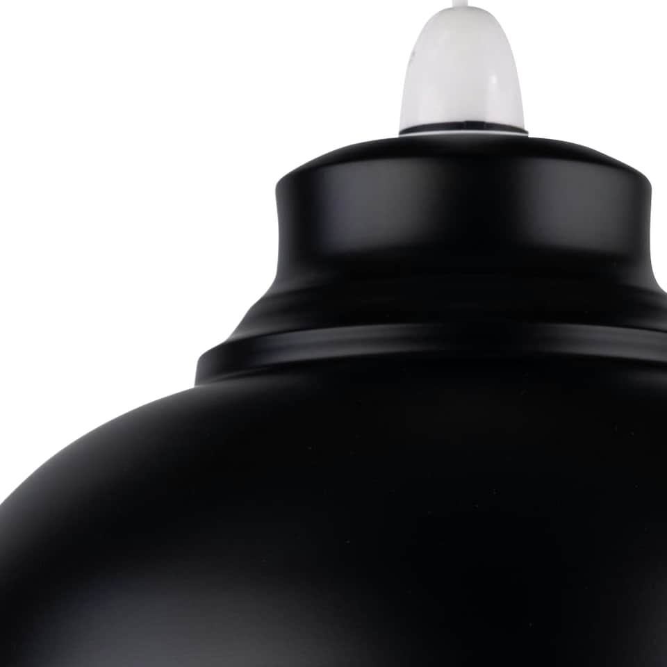 image 1 of Set of 2 Dome - Black Easy Fit Metal Pendant Shades Black