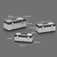 image 3 of HOMCOM 3 Pieces Tool Case Set, 23" 19" 16" Stainless Steel Tool Boxes | Grey
