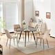 image 6 of SONARA Grey Marble Round Dining Table and Velvet Chairs Set, Modern 4 Seater for Dining Room