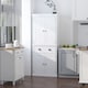 image 2 of HOMCOM Freestanding Kitchen Cupboard, 184cm Tall Storage Cabinet with Doors and Shelves, Traditional Colonial 4-Door Kitchen Pantry Cupboard with Drawer, White