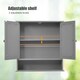 image 9 of COSTWAY Wall Mounted Bathroom Mirror Cabinet Storage Grey Grey