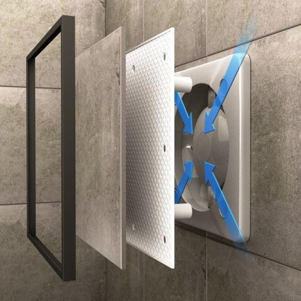 image 1 of 125mm Humidity Sensor Extractor Fan Custom Ceramic Tile INSIDE Front Panel