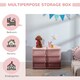 image 4 of HOMCOM Kids Storage Units with Drawers 3 Tier Chest Dresser Tower Pink 