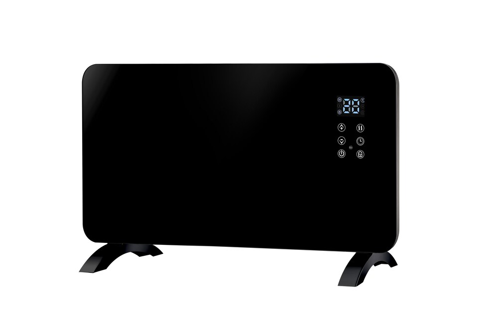 Airmaster Smart panel heater with Wifi, App or Digital Control 1500W Black Glass