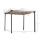 image 7 of Outsunny 3x3(m) Pergola Gazebo Sun Shade Shelter Aluminium Garden Canopy, Brown